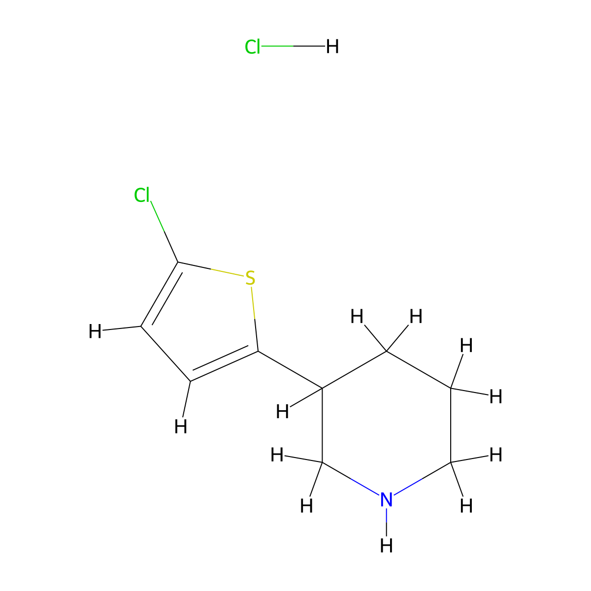3-(5-Chlorothiophen-2-yl)piperidine;hydrochloride molecular structure, CAS 2995290-32-7