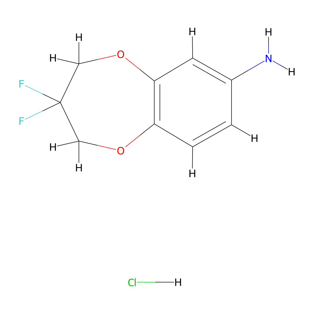 3,3-difluoro-3,4-dihydro-2H-1,5-benzodioxepin-7-amine hydrochloride molecular structure, CAS 2995290-38-3