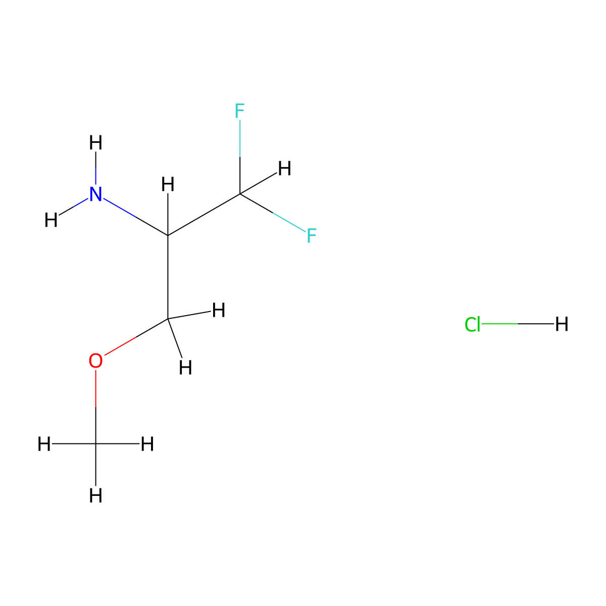 1,1-Difluoro-3-methoxypropan-2-amine;hydrochloride molecular structure, CAS 2995290-40-7