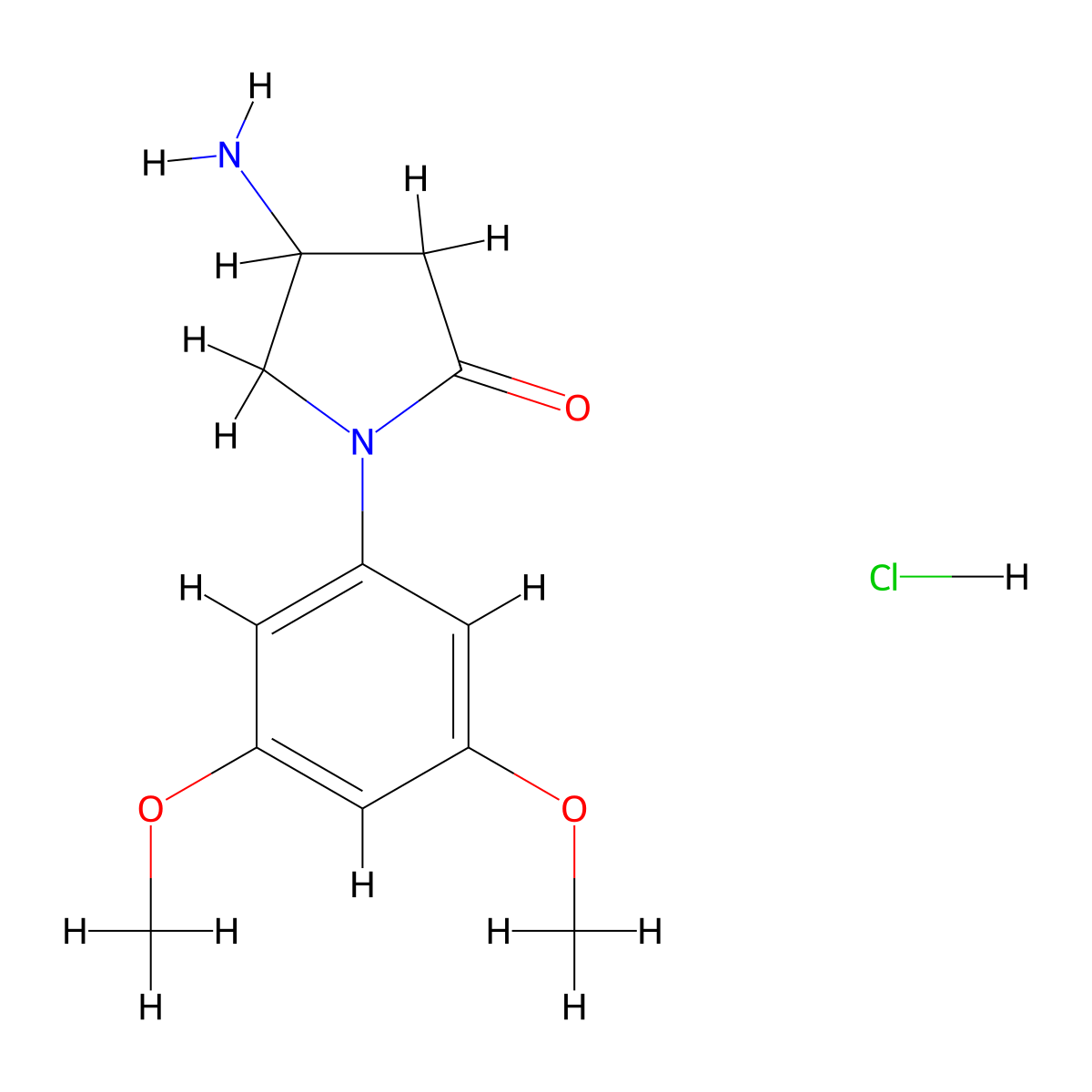 4-Amino-1-(3,5-dimethoxyphenyl)pyrrolidin-2-one hydrochloride molecular structure, CAS 2995290-42-9