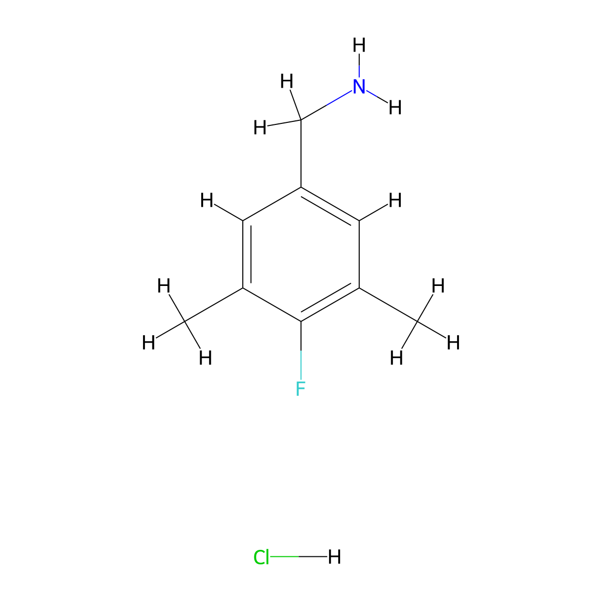 1-(4-Fluoro-3,5-dimethylphenyl)methanamine hydrochloride molecular structure, CAS 2995290-49-6