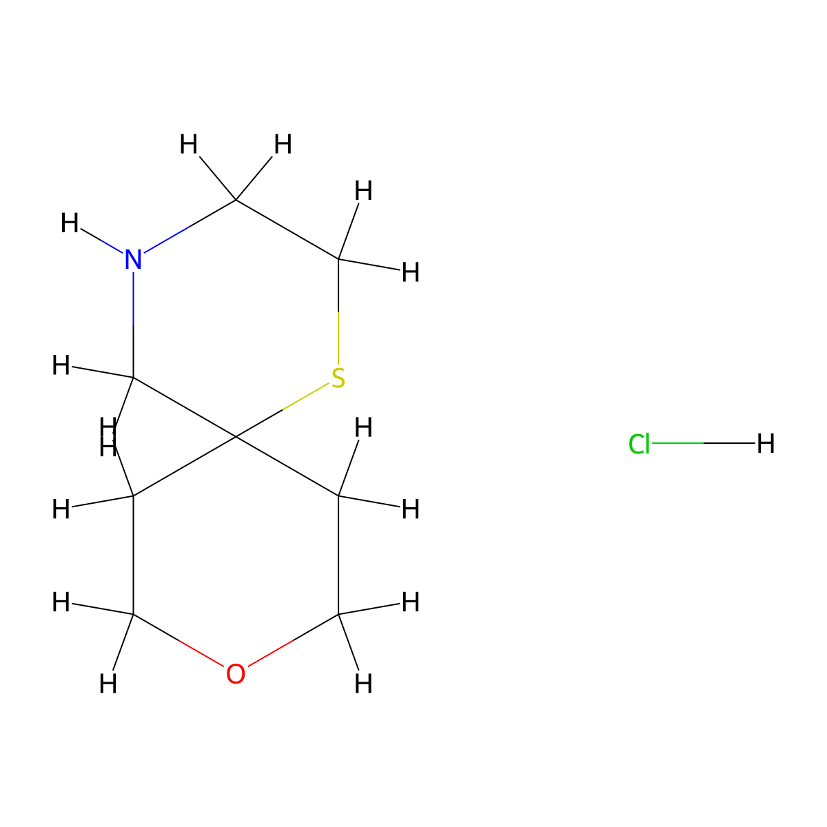 9-Oxa-1-thia-4-azaspiro[5.5]undecane hydrochloride molecular structure, CAS 2995290-58-7