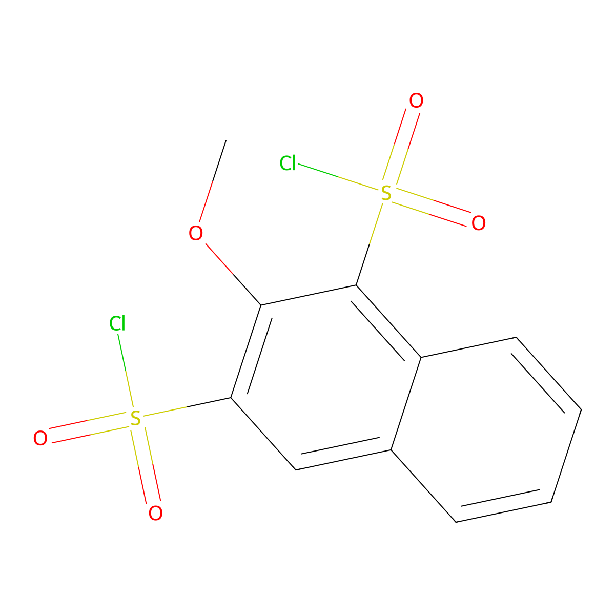 2-Methoxynaphthalene-1,3-disulfonyl dichloride molecular structure, CAS 2995290-62-3