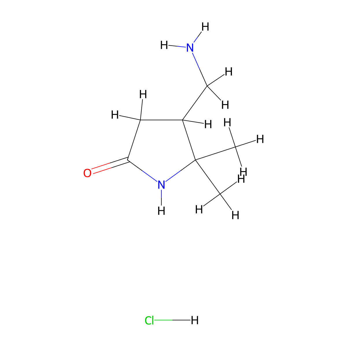 4-(Aminomethyl)-5,5-dimethylpyrrolidin-2-one hydrochloride molecular structure, CAS 2995290-63-4