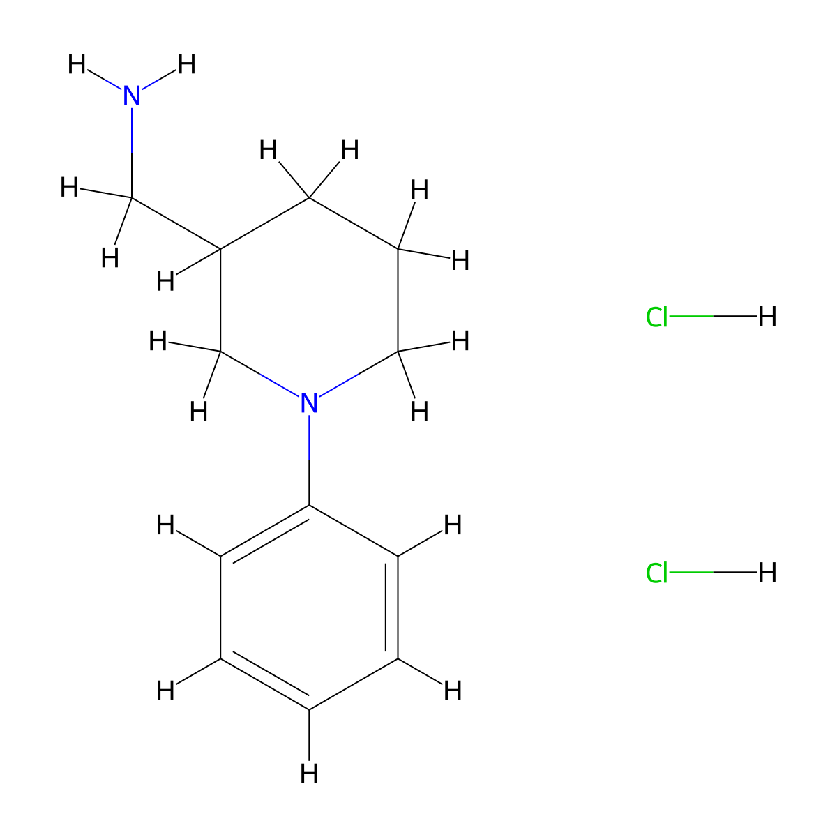 1-(1-Phenylpiperidin-3-yl)methanamine dihydrochloride molecular structure, CAS 2995290-65-6