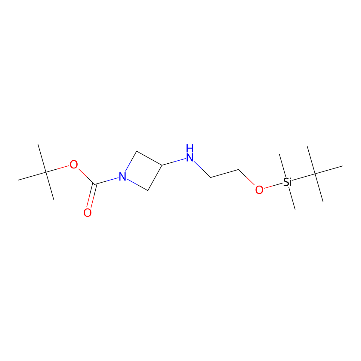 Tert-butyl 3-[2-[tert-butyl(dimethyl)silyl]oxyethylamino]azetidine-1-carboxylate molecular structure, CAS 2995290-67-8