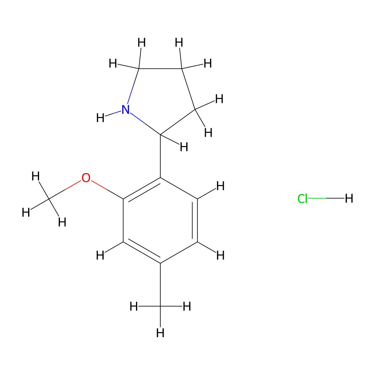2-(2-Methoxy-4-methylphenyl)pyrrolidine hydrochloride molecular structure, CAS 2995290-69-0