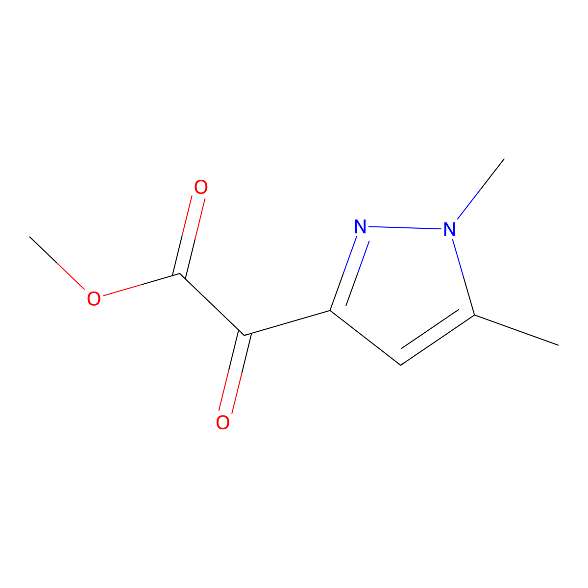 methyl 2-(1,5-dimethyl-1H-pyrazol-3-yl)-2-oxoacetate molecular structure, CAS 2995290-74-7
