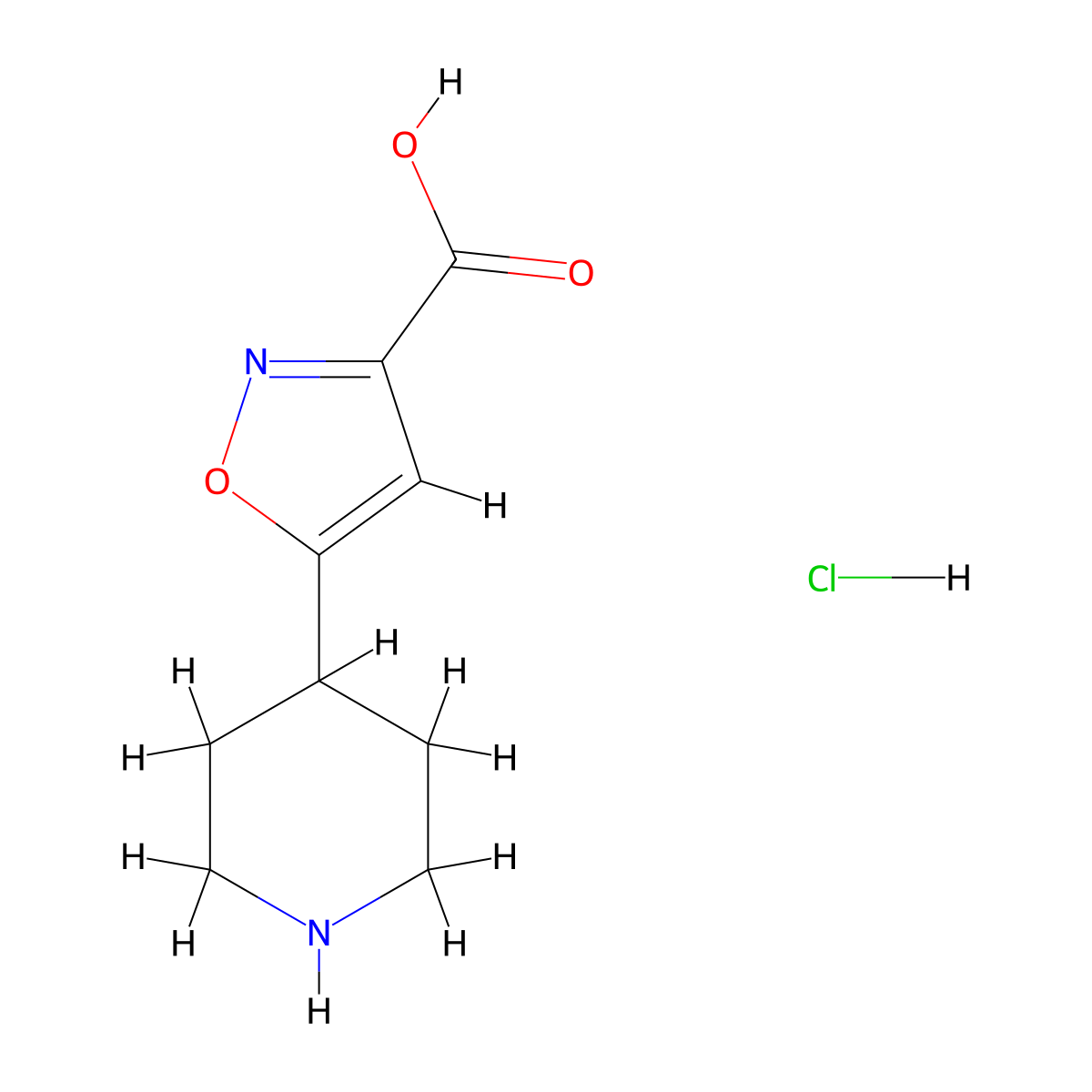 5-(Piperidin-4-yl)-1,2-oxazole-3-carboxylic acid hydrochloride molecular structure, CAS 2995290-75-8