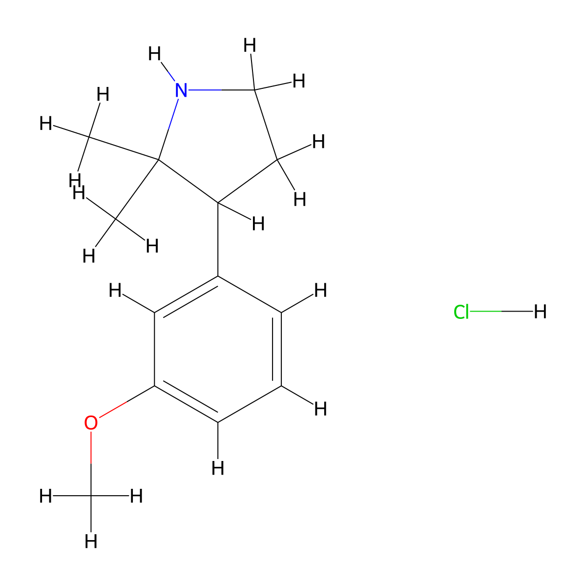 3-(3-Methoxyphenyl)-2,2-dimethylpyrrolidine hydrochloride molecular structure, CAS 2995290-76-9