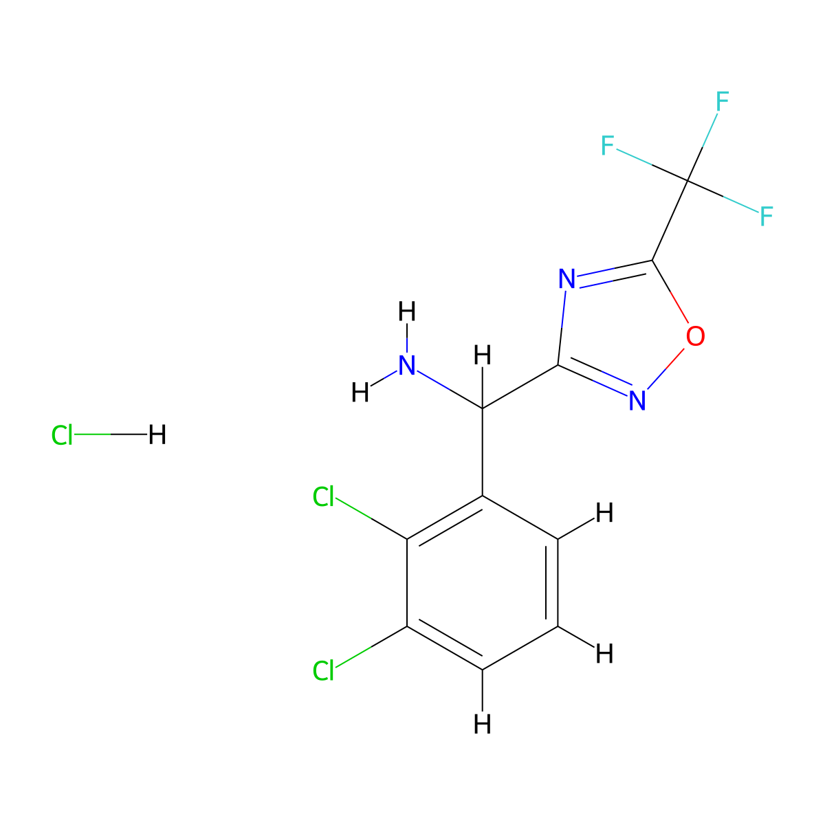 1-(2,3-Dichlorophenyl)-1-[5-(trifluoromethyl)-1,2,4-oxadiazol-3-yl]methanamine hydrochloride molecular structure, CAS 2995290-79-2
