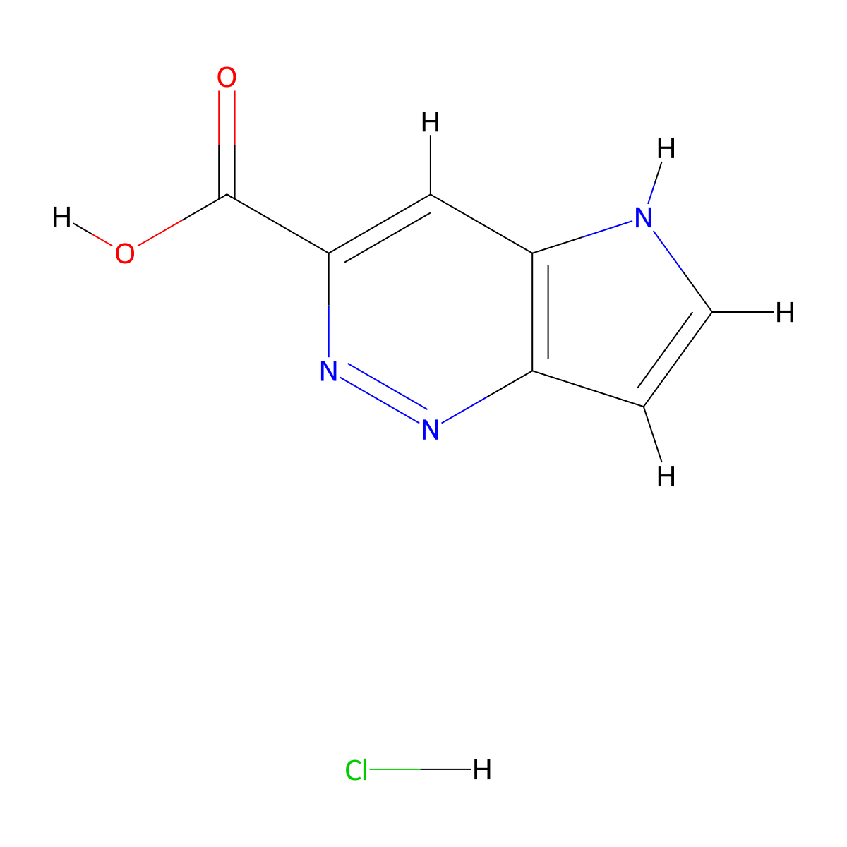 5H-pyrrolo[3,2-c]pyridazine-3-carboxylic acid hydrochloride molecular structure, CAS 2995290-81-6