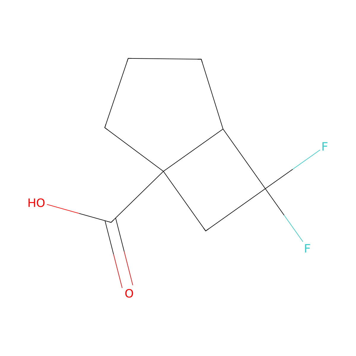 6,6-Difluorobicyclo[3.2.0]heptane-1-carboxylic acid molecular structure, CAS 2995290-85-0
