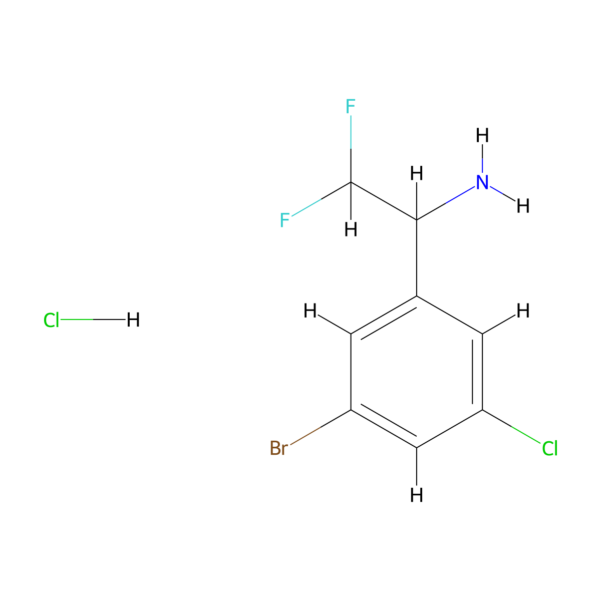 1-(3-Bromo-5-chlorophenyl)-2,2-difluoroethanamine;hydrochloride molecular structure, CAS 2995290-86-1