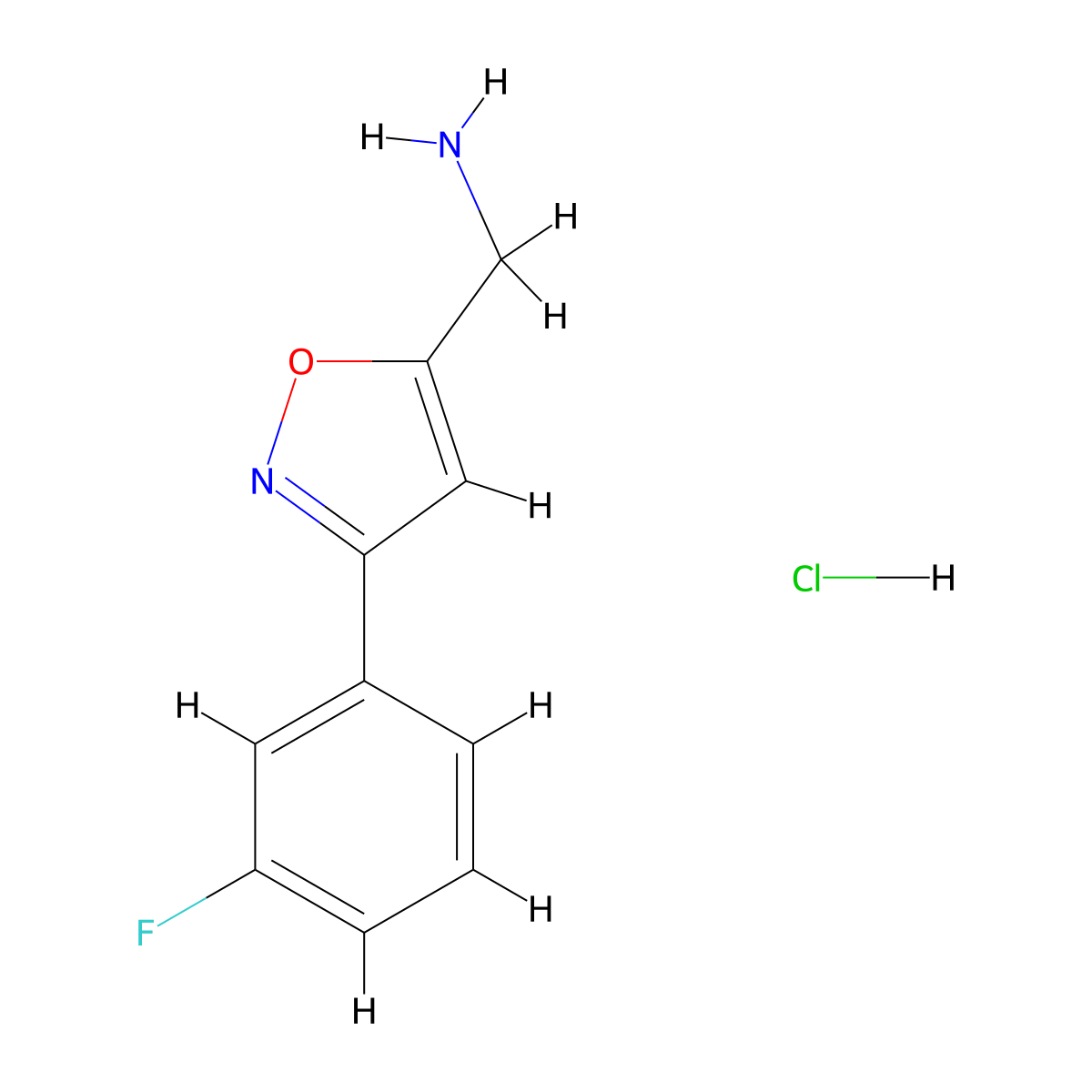 1-[3-(3-Fluorophenyl)-1,2-oxazol-5-yl]methanamine hydrochloride molecular structure, CAS 2995290-88-3
