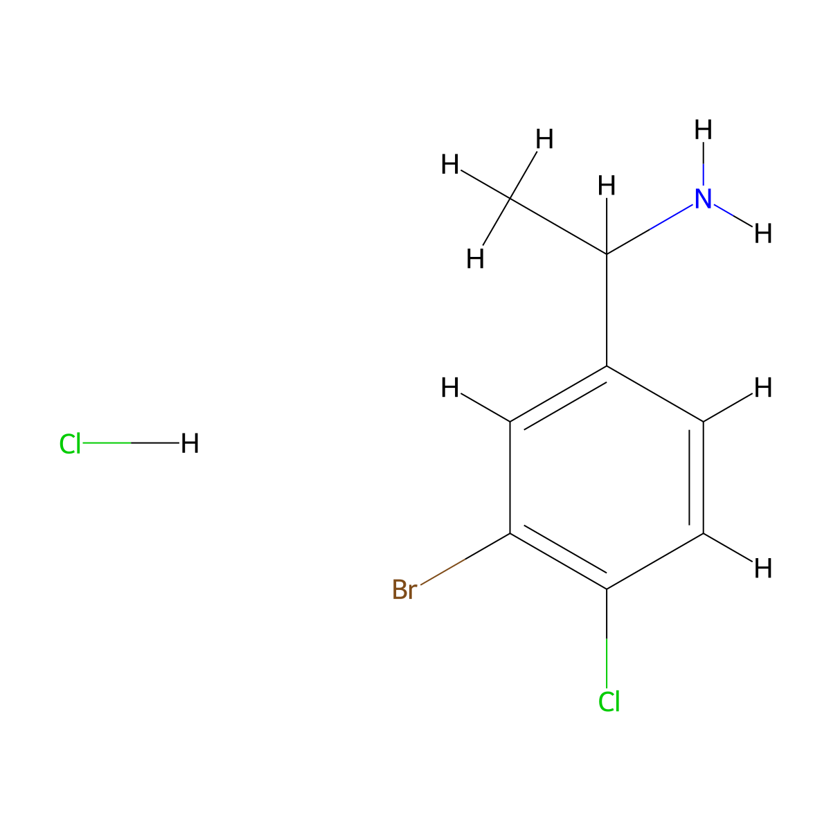 1-(3-Bromo-4-chlorophenyl)ethan-1-amine hydrochloride molecular structure, CAS 2995290-91-8