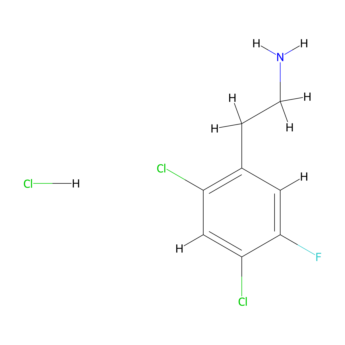 2-(2,4-Dichloro-5-fluorophenyl)ethan-1-amine hydrochloride molecular structure, CAS 2995290-93-0