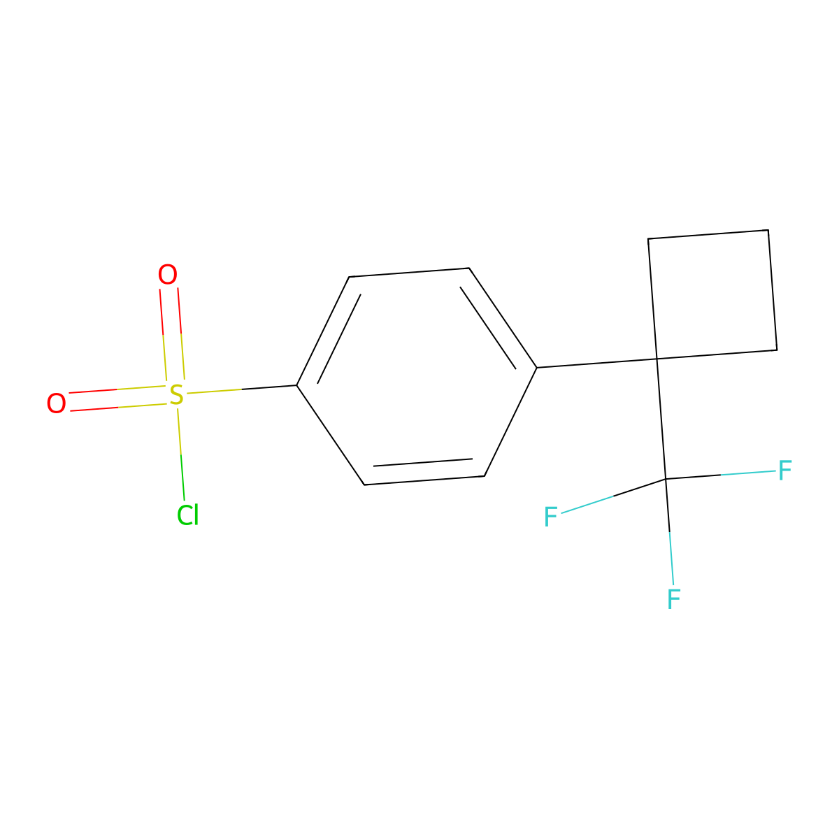 4-[1-(Trifluoromethyl)cyclobutyl]benzene-1-sulfonyl chloride molecular structure, CAS 2995290-94-1