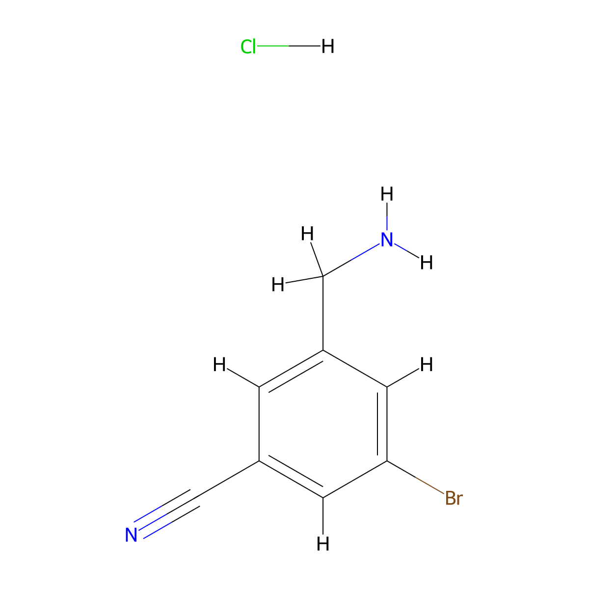 3-(Aminomethyl)-5-bromobenzonitrile;hydrochloride molecular structure, CAS 2995290-95-2
