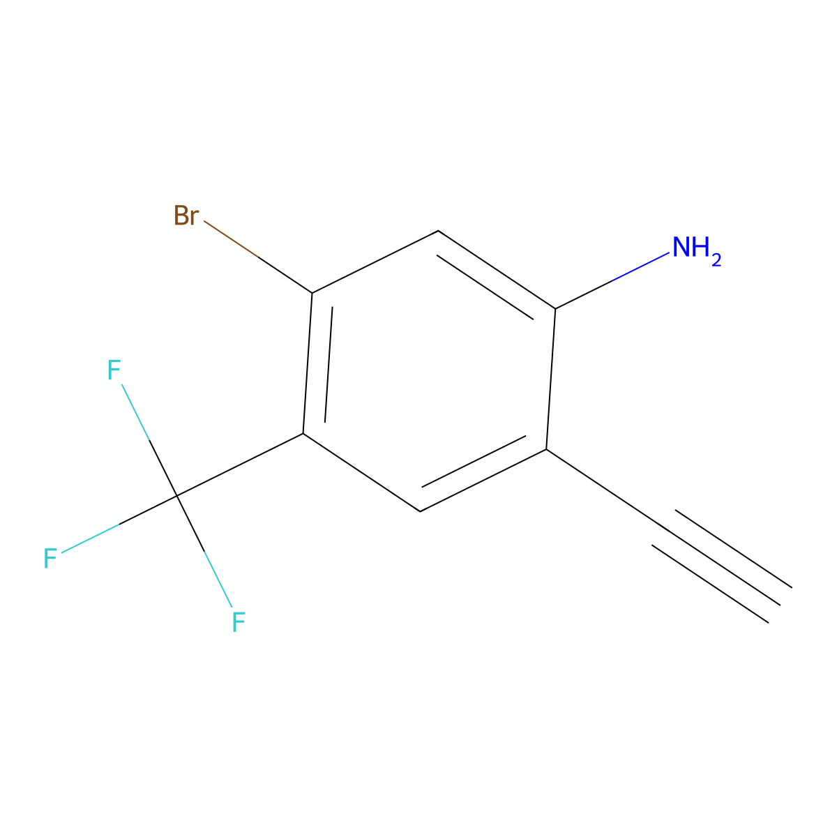 5-Bromo-2-ethynyl-4-(trifluoromethyl)aniline molecular structure, CAS 2995290-99-6