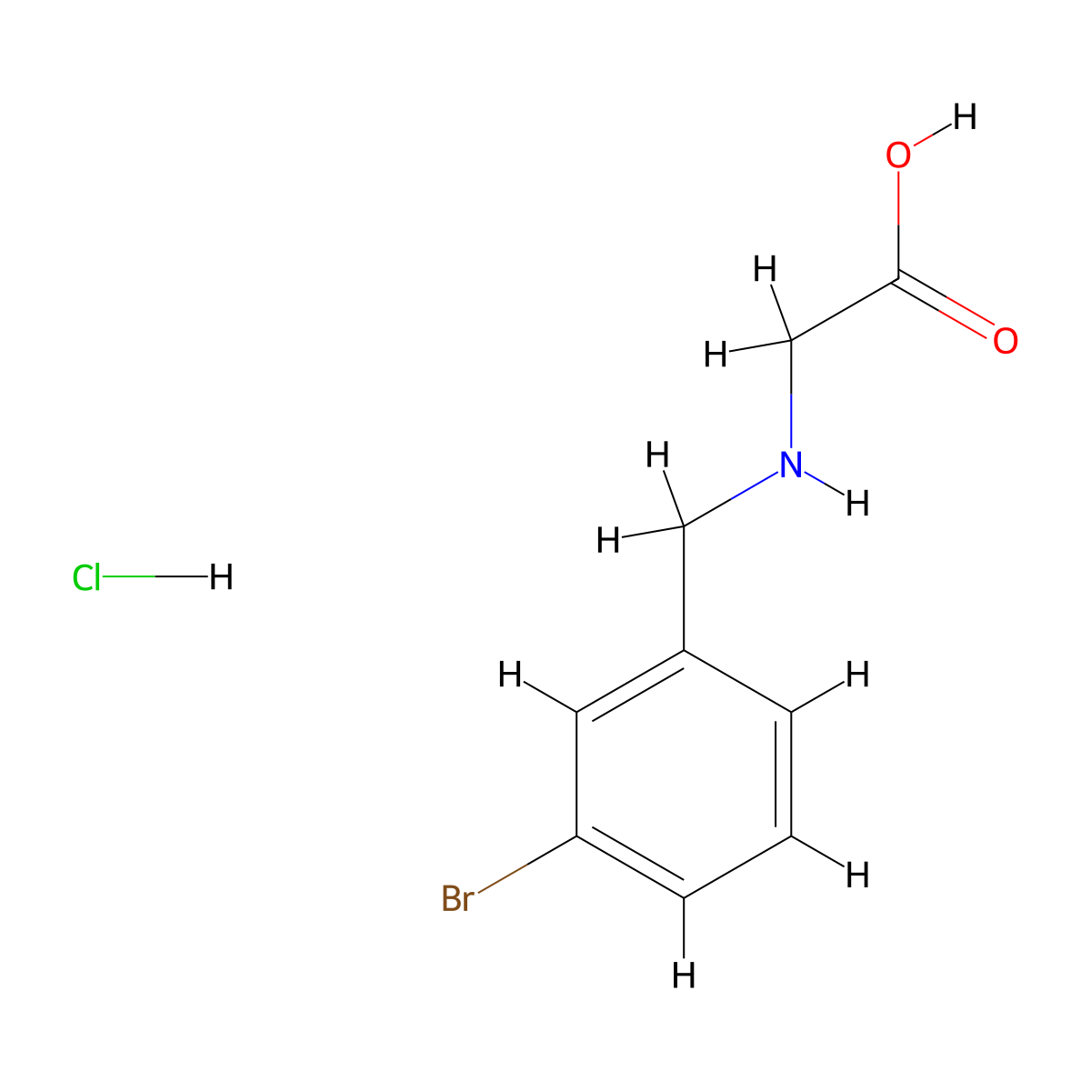 2-{[(3-Bromophenyl)methyl]amino}acetic acid hydrochloride molecular structure, CAS 2995291-00-2