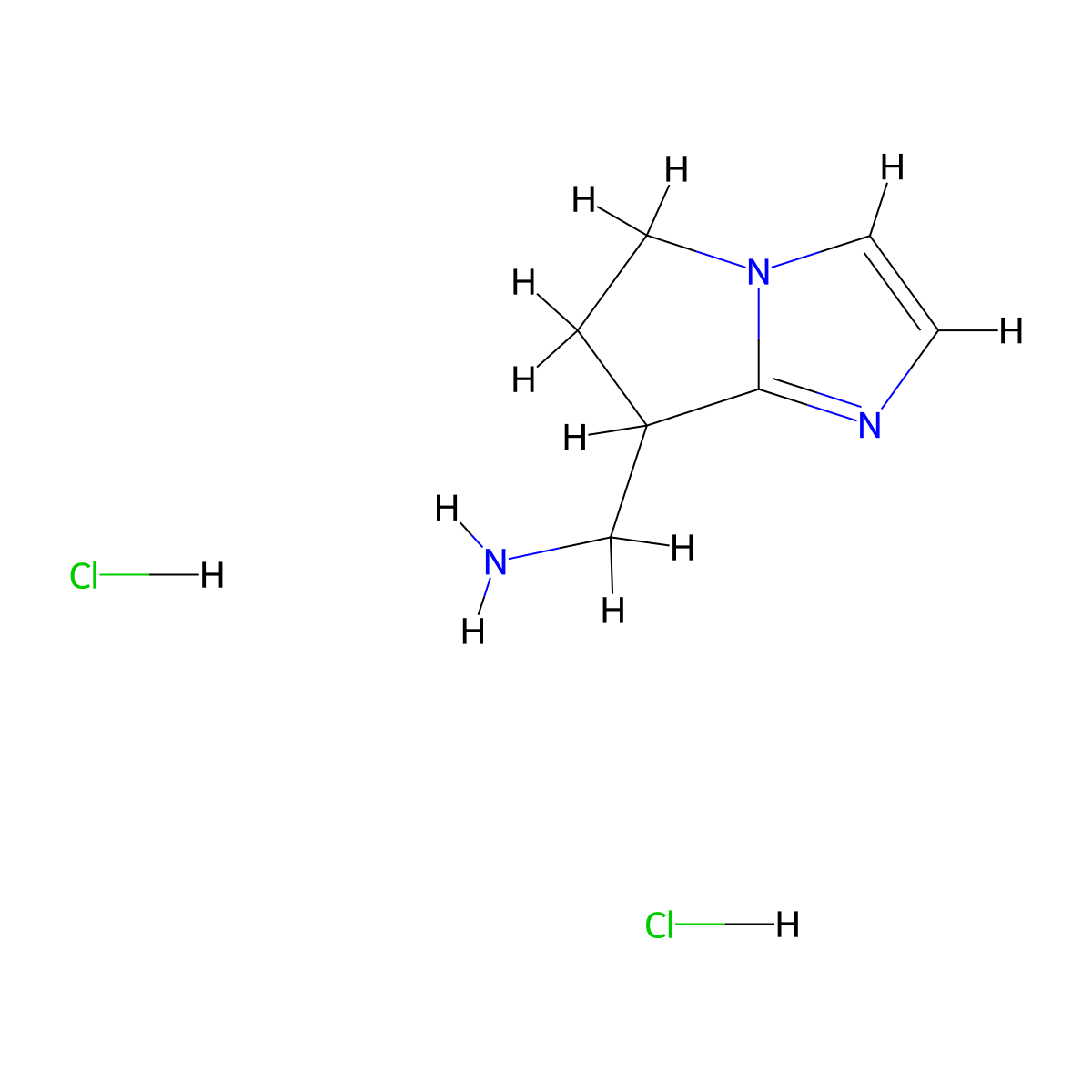 6,7-dihydro-5H-pyrrolo[1,2-a]imidazol-7-ylmethanamine;dihydrochloride molecular structure, CAS 2995291-06-8