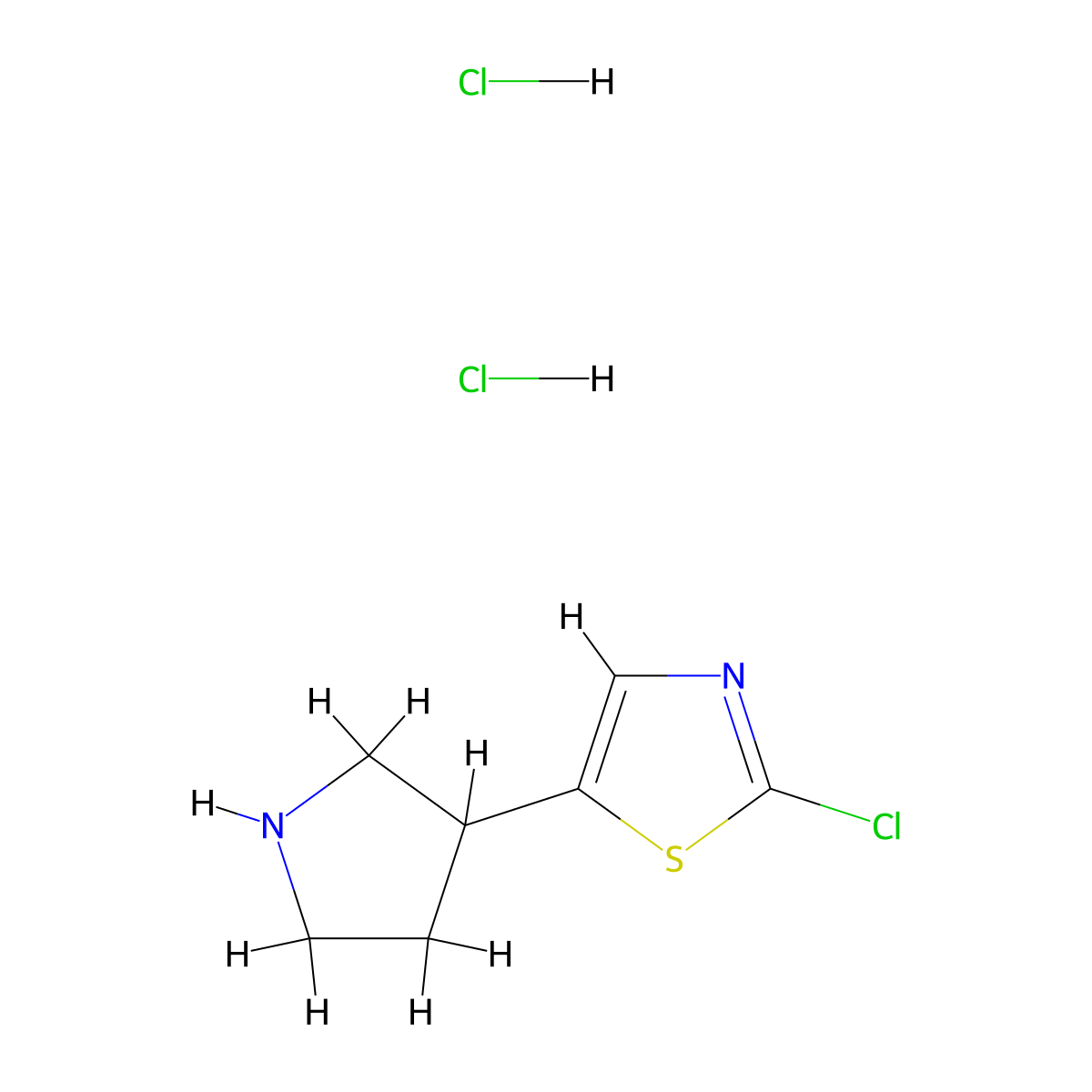 2-Chloro-5-(pyrrolidin-3-YL)thiazole dihydrochloride molecular structure, CAS 2995291-13-7