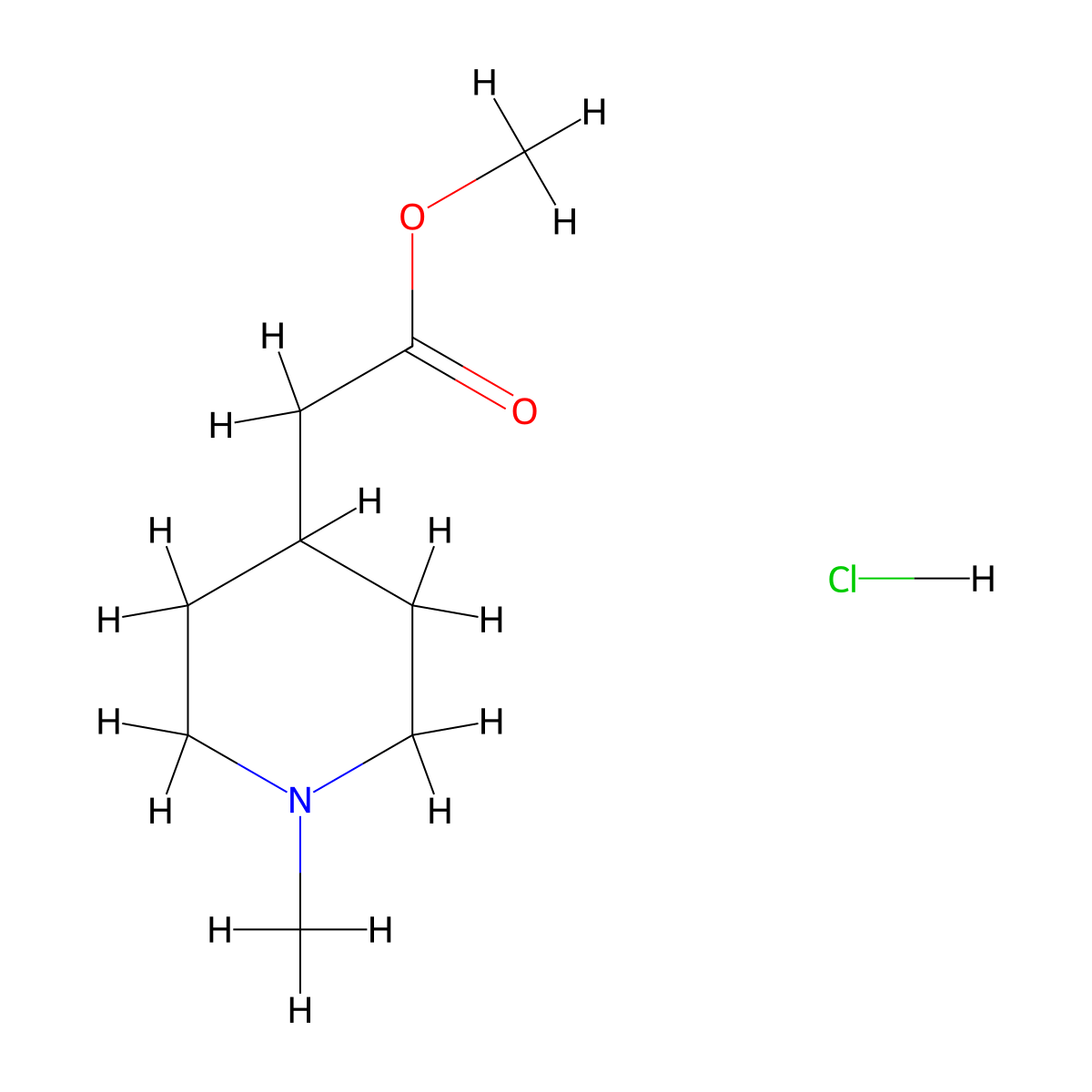 Methyl 2-(1-methylpiperidin-4-yl)acetate;hydrochloride molecular structure, CAS 2995291-30-8