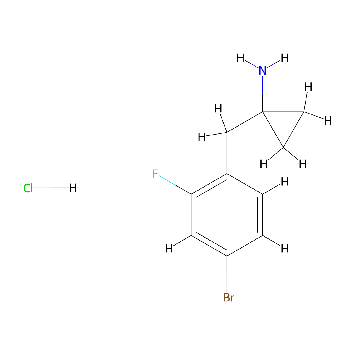 1-[(4-Bromo-2-fluorophenyl)methyl]cyclopropan-1-amine;hydrochloride molecular structure, CAS 2995291-33-1