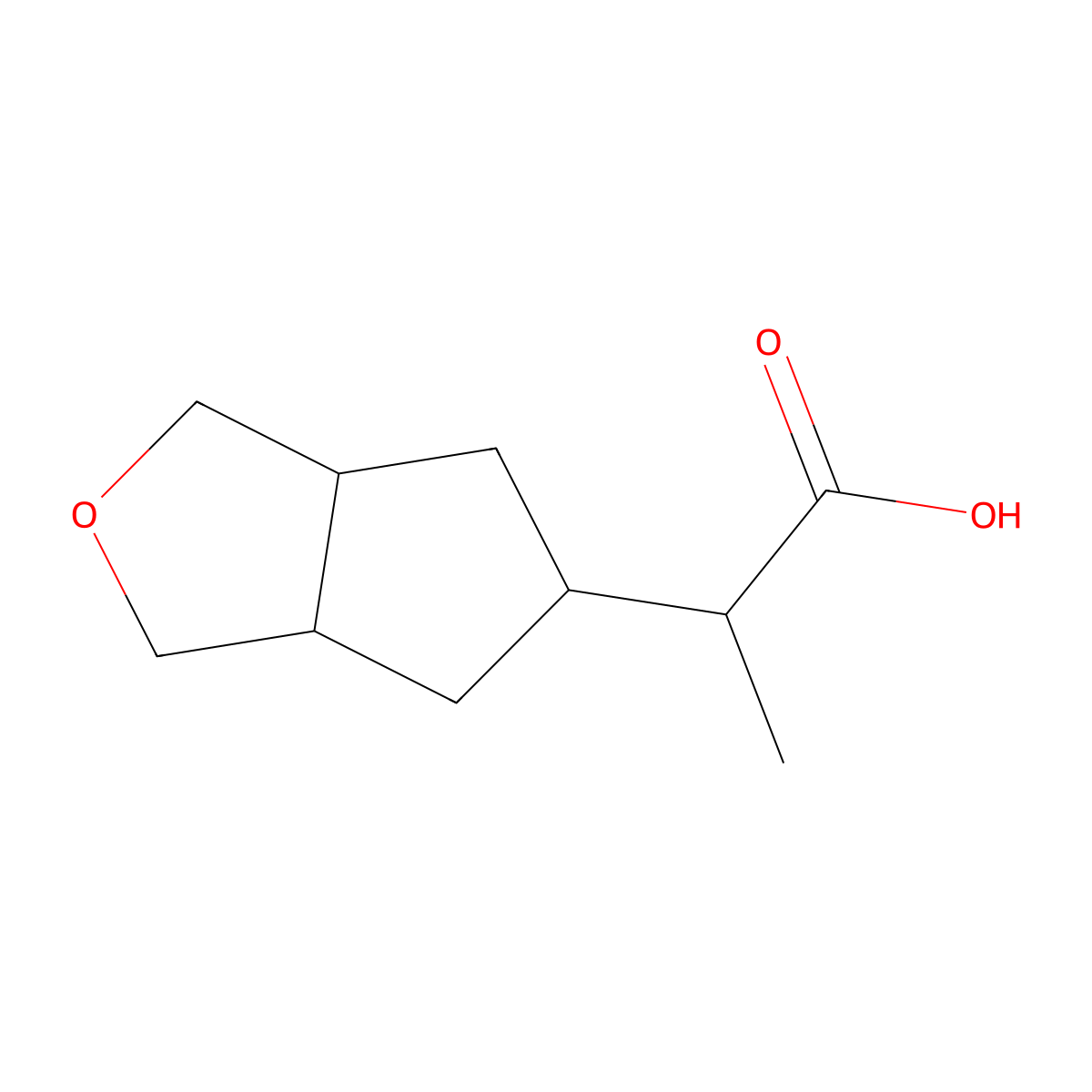 2-{hexahydro-1H-cyclopenta[c]furan-5-yl}propanoic acid molecular structure, CAS 2995291-36-4