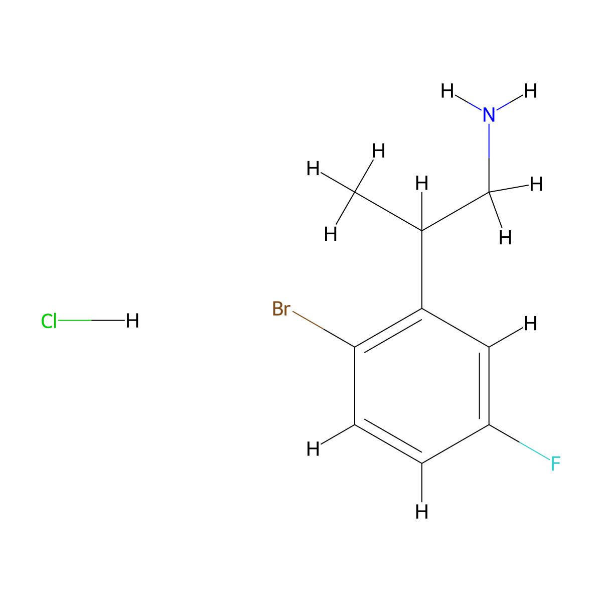 2-(2-Bromo-5-fluorophenyl)propan-1-amine hydrochloride molecular structure, CAS 2995291-38-6