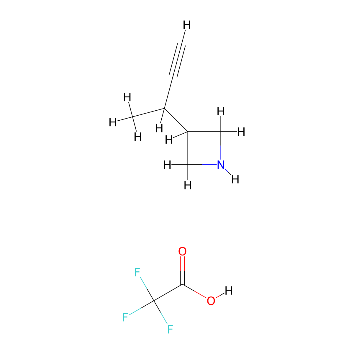 3-(But-3-yn-2-yl)azetidine, trifluoroacetic acid molecular structure, CAS 2995291-41-1
