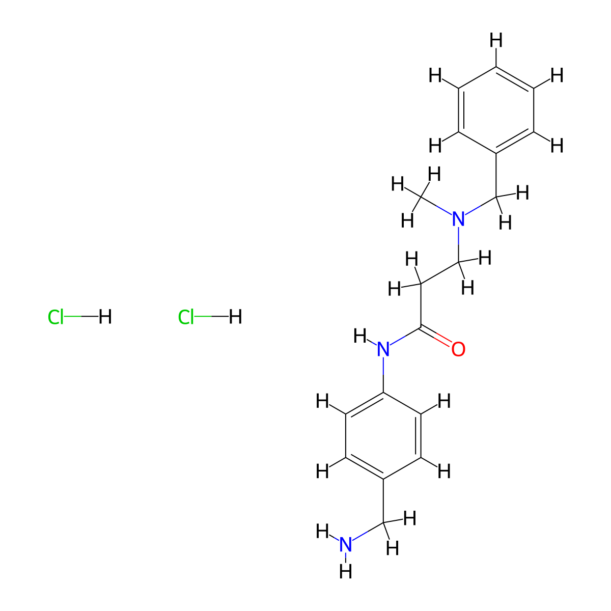 N-[4-(aminomethyl)phenyl]-3-[benzyl(methyl)amino]propanamide dihydrochloride molecular structure, CAS 2995291-44-4