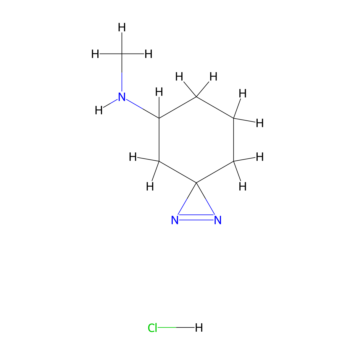 N-methyl-1,2-diazaspiro[2.5]oct-1-en-5-amine hydrochloride molecular structure, CAS 2995291-69-3