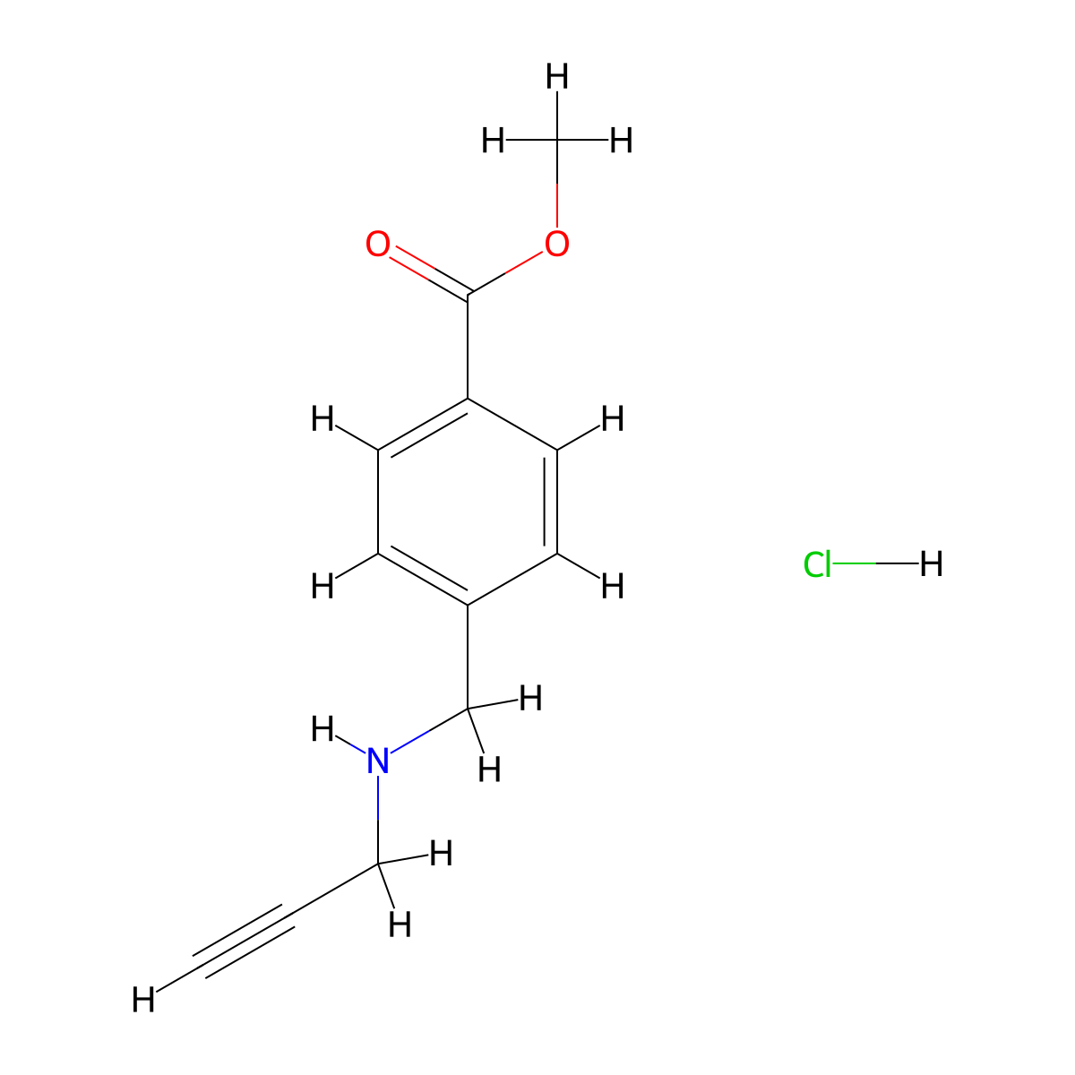 Methyl 4-{[(prop-2-yn-1-yl)amino]methyl}benzoate hydrochloride molecular structure, CAS 2995291-74-0
