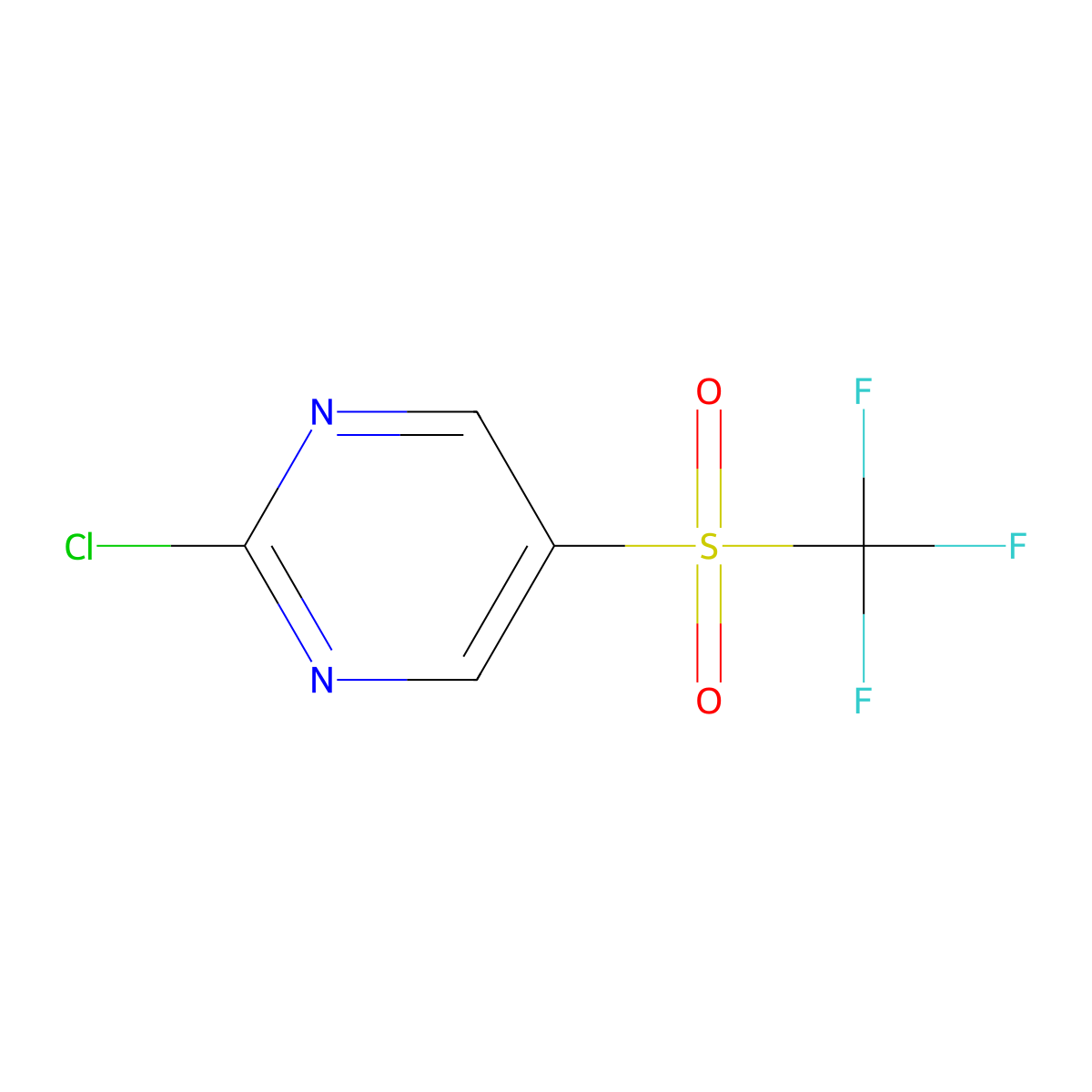 2-Chloro-5-trifluoromethanesulfonylpyrimidine molecular structure, CAS 2995291-77-3