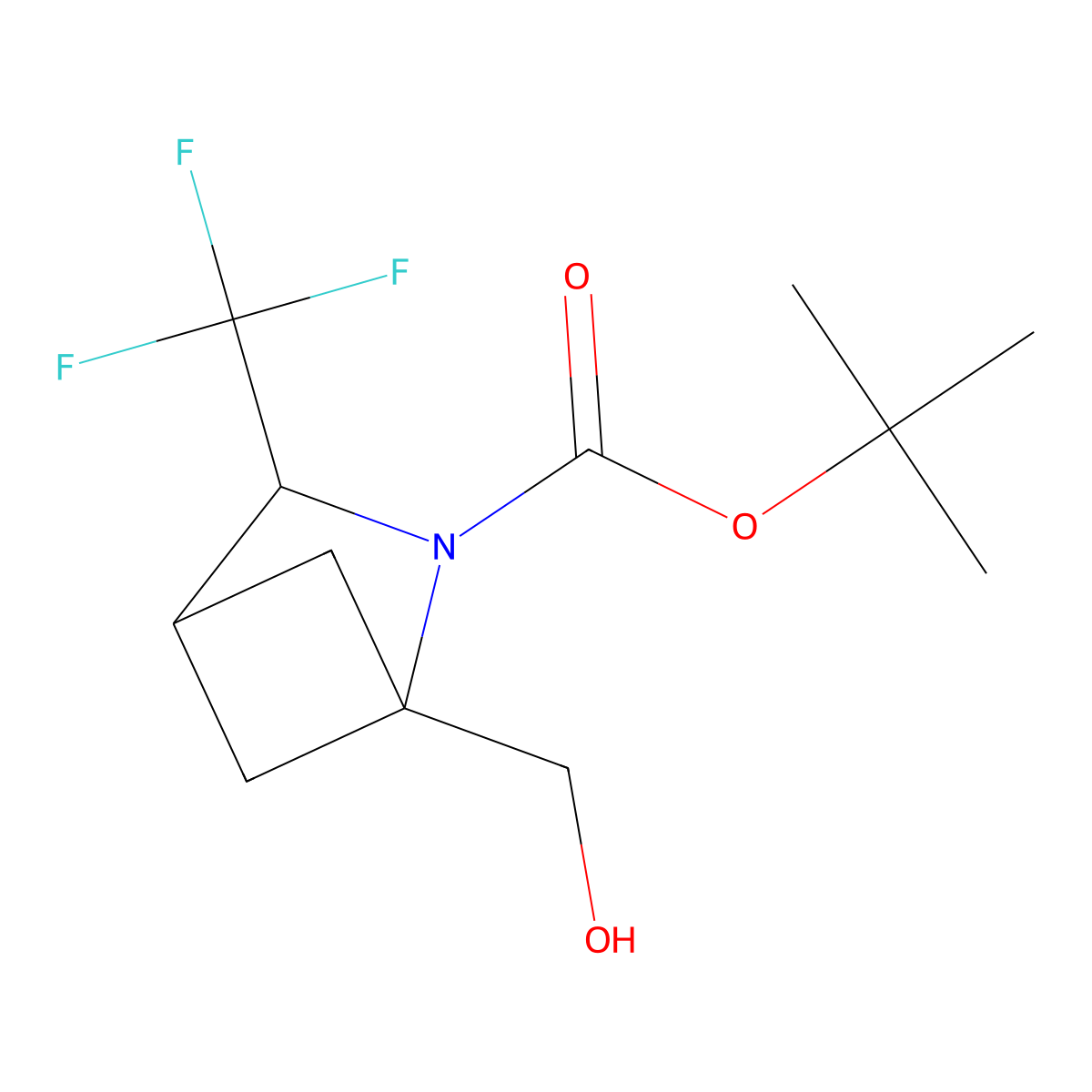 Tert-butyl 1-(hydroxymethyl)-3-(trifluoromethyl)-2-azabicyclo[2.1.1]hexane-2-carboxylate molecular structure, CAS 2995291-97-7