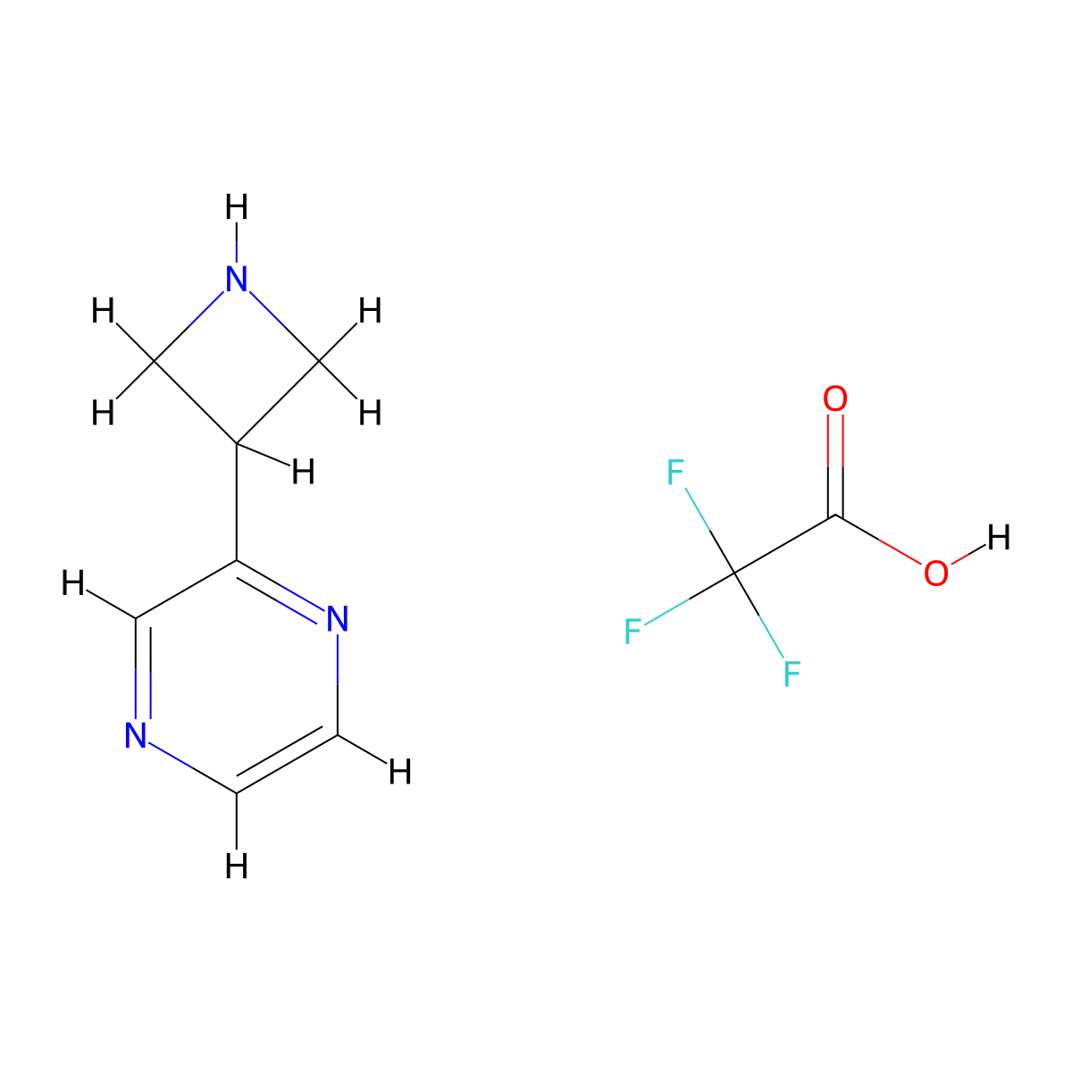 2-(Azetidin-3-yl)pyrazine, trifluoroacetic acid molecular structure, CAS 2995292-07-2