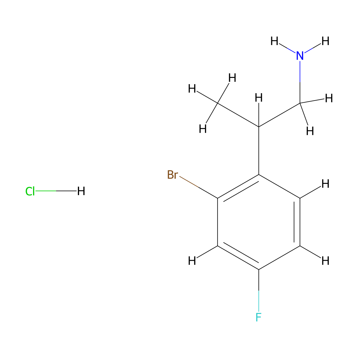 2-(2-Bromo-4-fluorophenyl)propan-1-amine hydrochloride molecular structure, CAS 2995292-14-1
