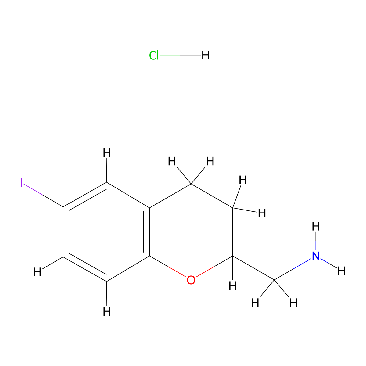 1-(6-iodo-3,4-dihydro-2H-1-benzopyran-2-yl)methanamine hydrochloride molecular structure, CAS 2995292-26-5
