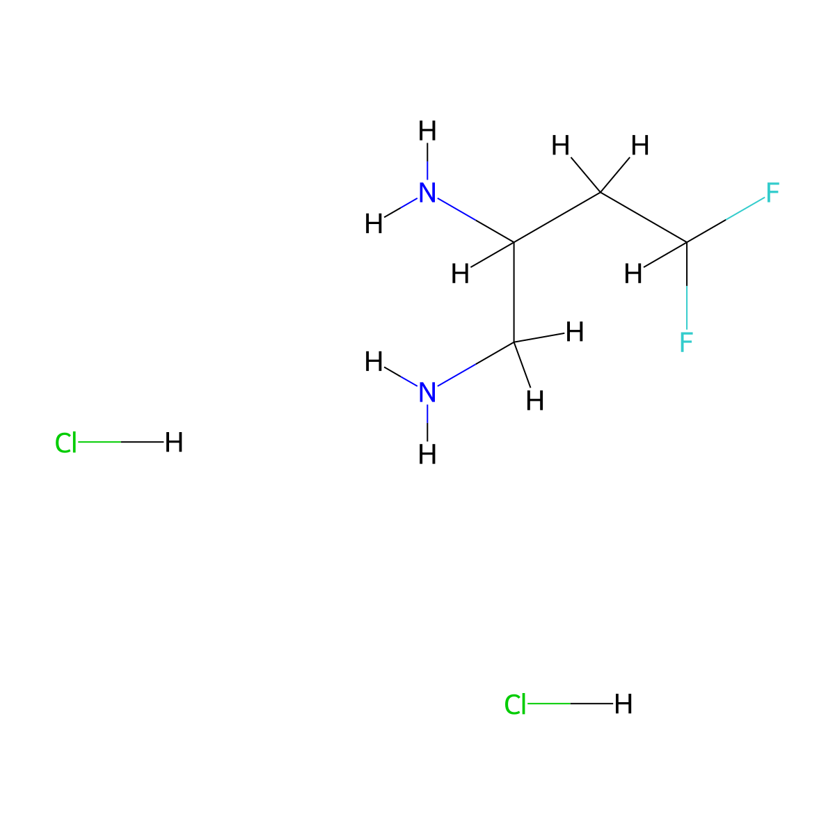 4,4-Difluorobutane-1,2-diamine dihydrochloride molecular structure, CAS 2995292-47-0