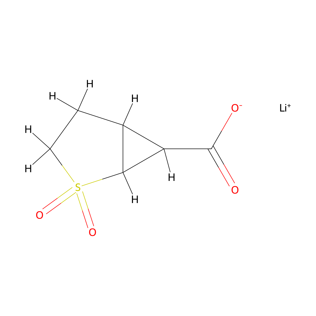 Lithium(1+) 2,2-dioxo-2lambda6-thiabicyclo[3.1.0]hexane-6-carboxylate molecular structure, CAS 2995292-54-9
