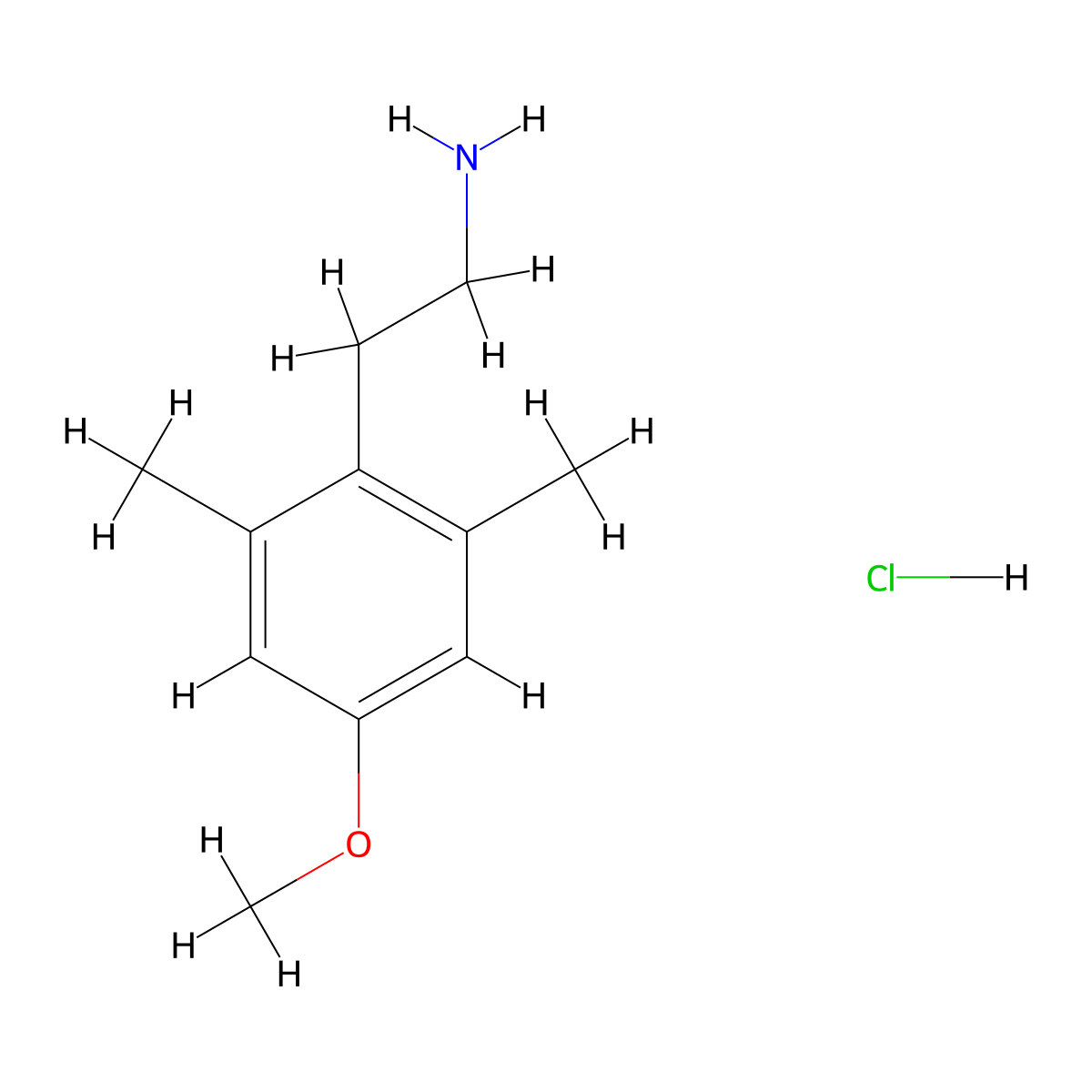 2-(4-Methoxy-2,6-dimethylphenyl)ethan-1-amine hydrochloride molecular structure, CAS 2995292-62-9