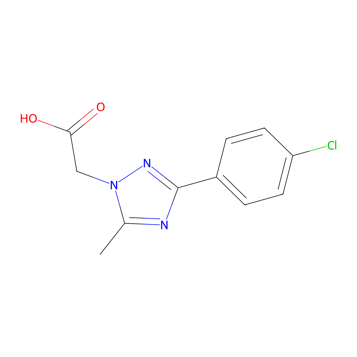 2-[3-(4-chlorophenyl)-5-methyl-1H-1,2,4-triazol-1-yl]acetic acid molecular structure, CAS 2995292-72-1