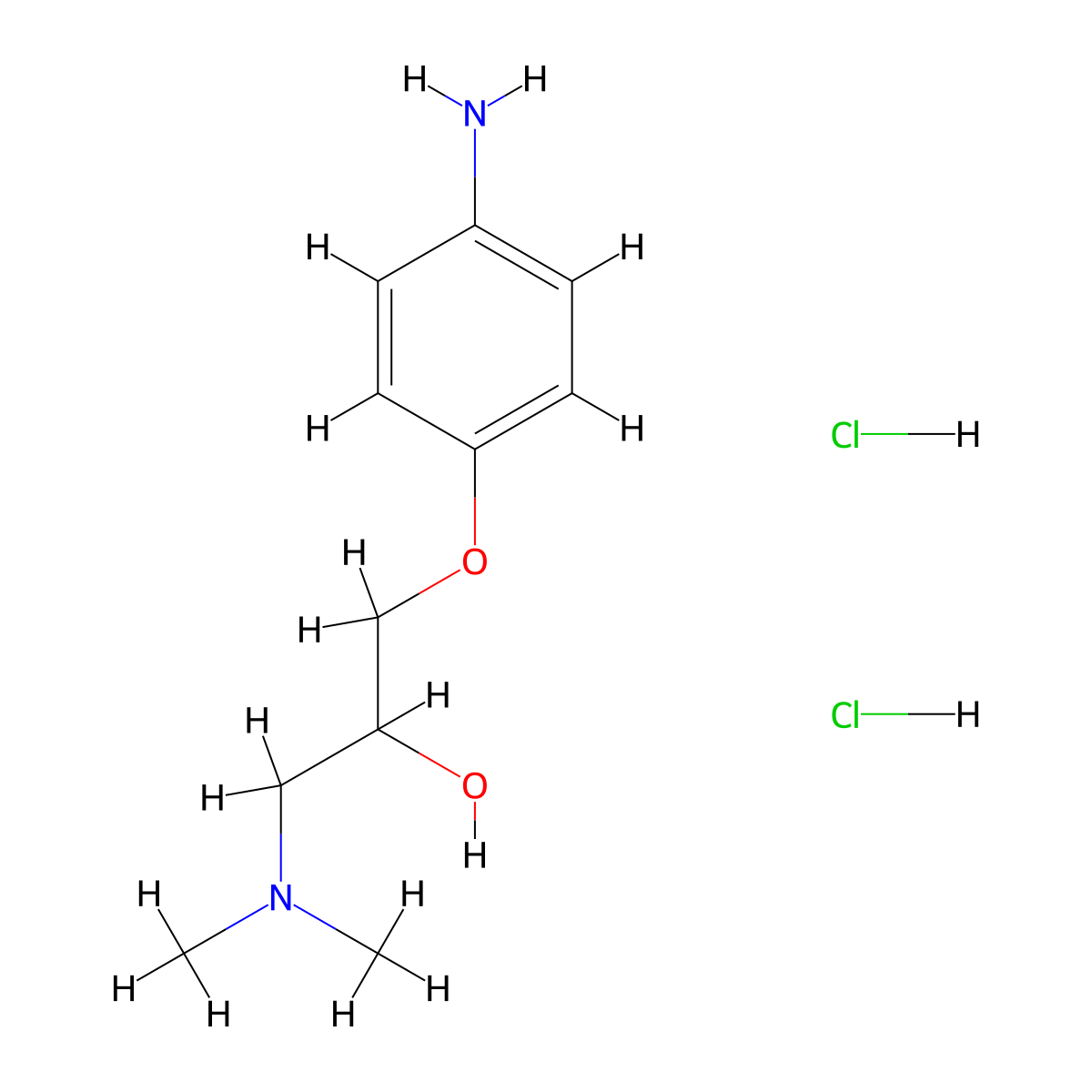 1-(4-Aminophenoxy)-3-(dimethylamino)propan-2-ol;dihydrochloride molecular structure, CAS 2995292-77-6