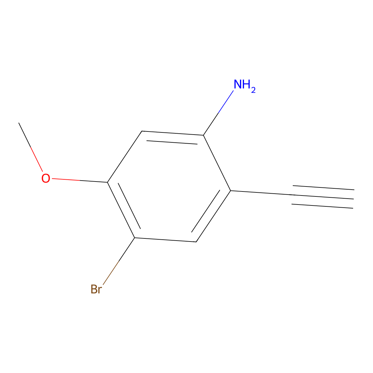 4-Bromo-2-ethynyl-5-methoxyaniline molecular structure, CAS 2995292-80-1