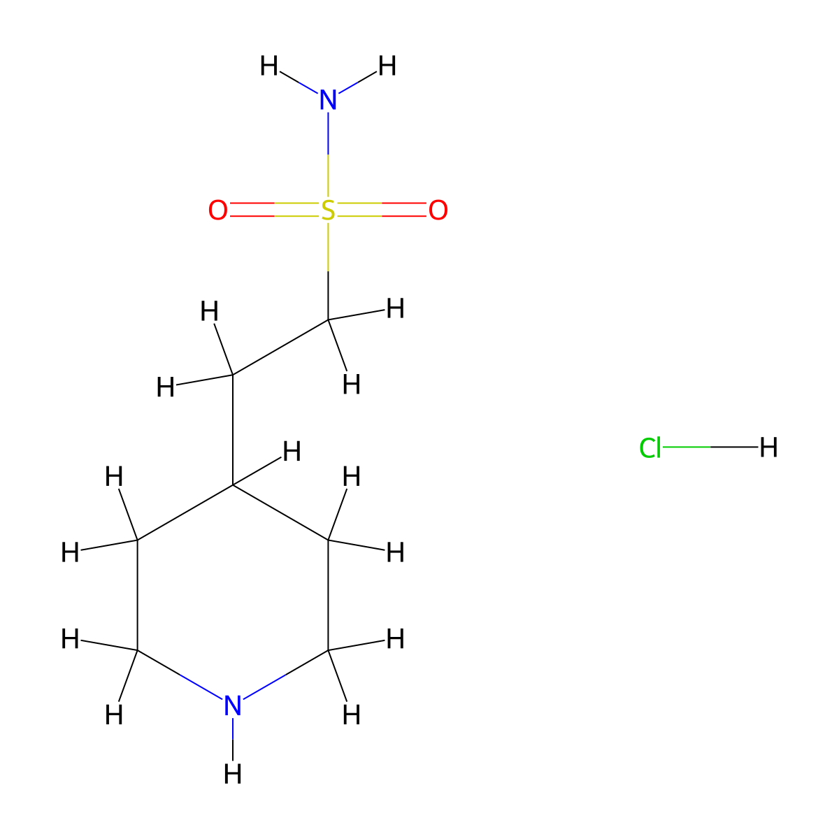 2-(Piperidin-4-yl)ethane-1-sulfonamide hydrochloride molecular structure, CAS 2995292-87-8