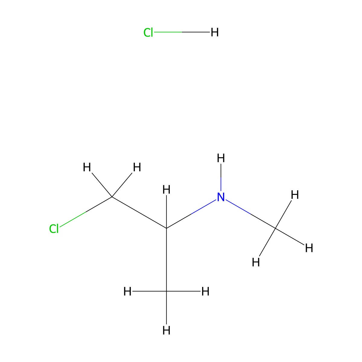 (1-Chloropropan-2-yl)(methyl)amine hydrochloride molecular structure, CAS 2995292-95-8