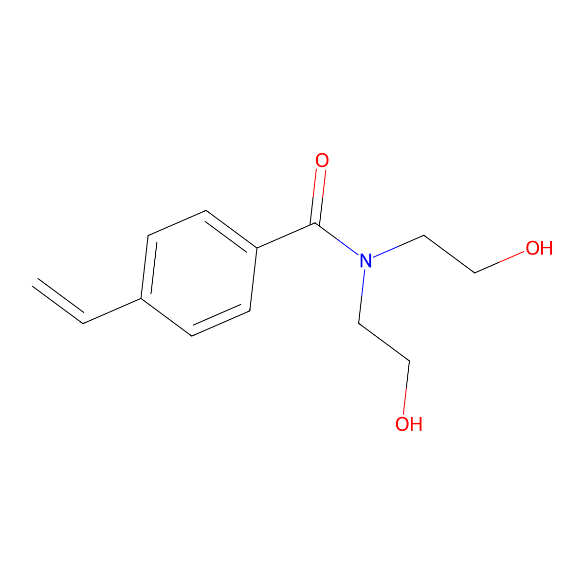 N,N-Bis(2-hydroxyethyl)-4-vinylbenzamide molecular structure, CAS 2995293-06-4