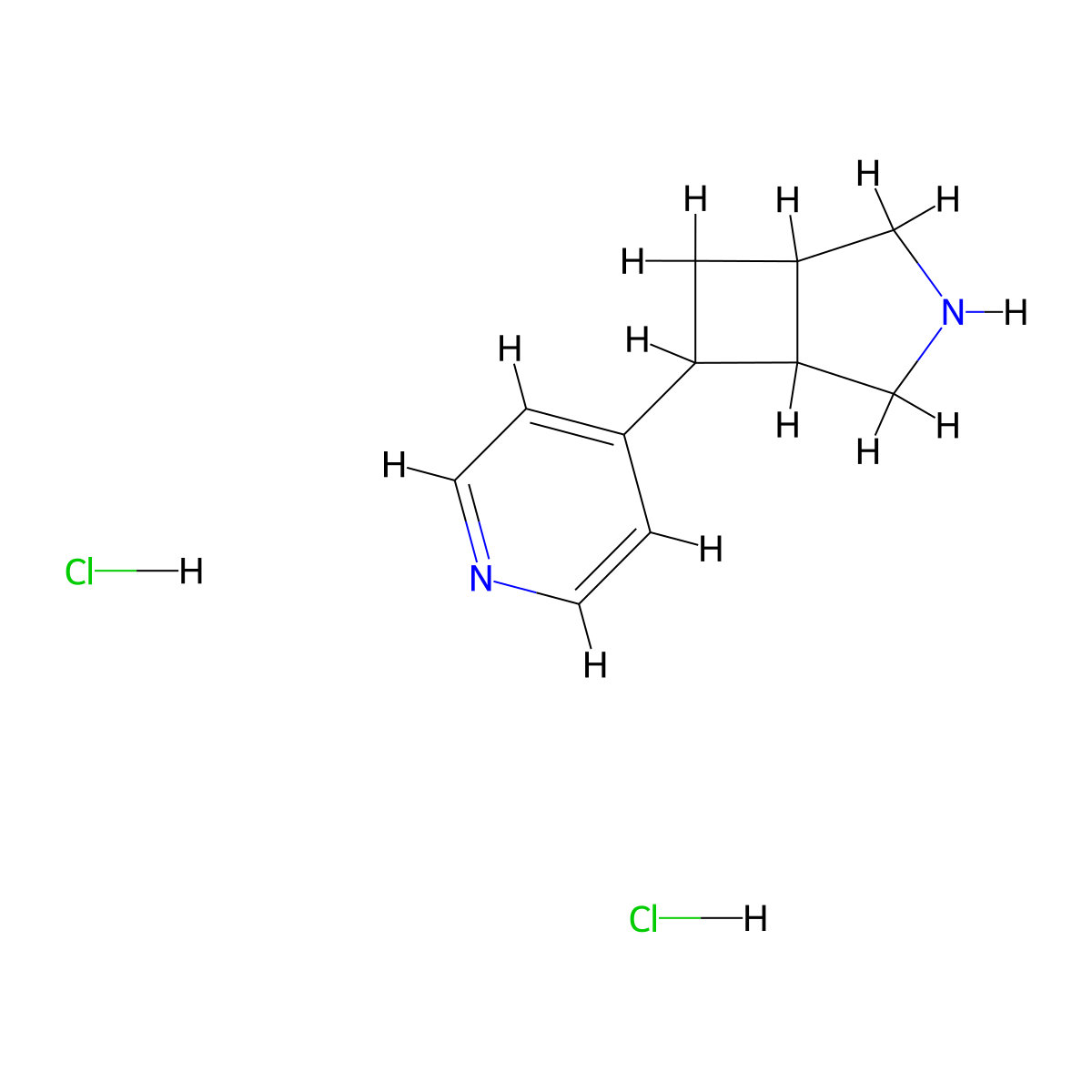 6-(Pyridin-4-yl)-3-azabicyclo[3.2.0]heptane dihydrochloride molecular structure, CAS 2995293-10-0